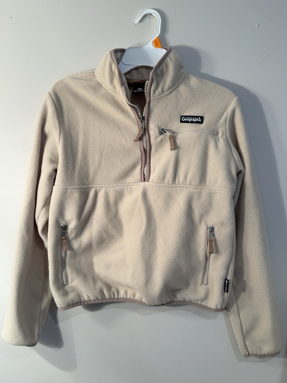 National Geographic Kids Beige/Cream Half-Zip Fleece Pullover